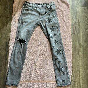 Grey Pants w/ Black Stars